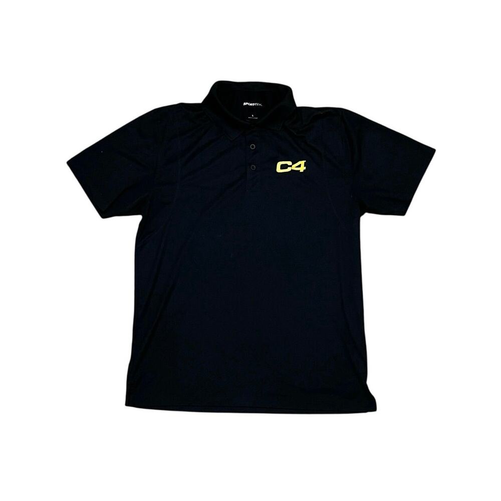 Sport-Tek C4 Men’s Coller Black Shirt Size Large In Great Condition